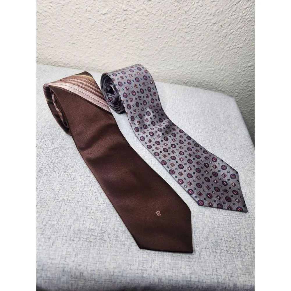Pierre Cardin & Della Croce Ties Silk & Polyester Striped & Geometric Vintage